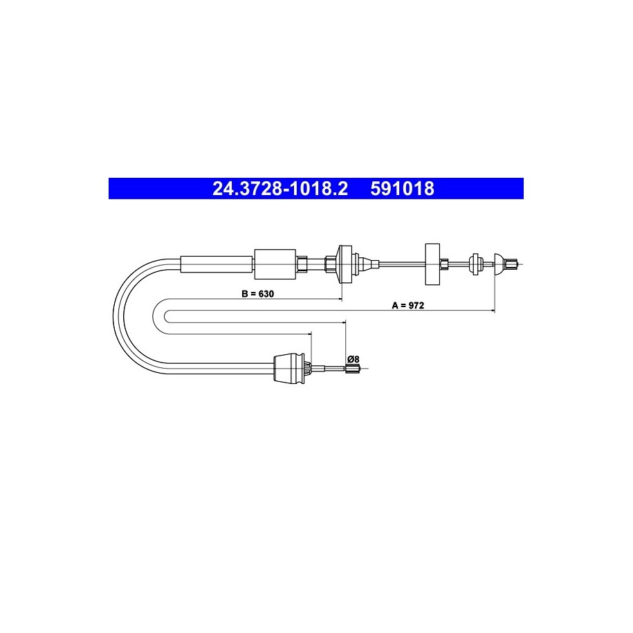 Clutch Cable ATE 24372810182 for RENAULT MEGANE Megane