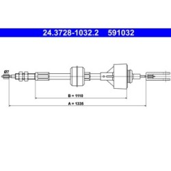 Clutch Cable ATE 24372810322 for RENAULT MASTER OE 6006000873