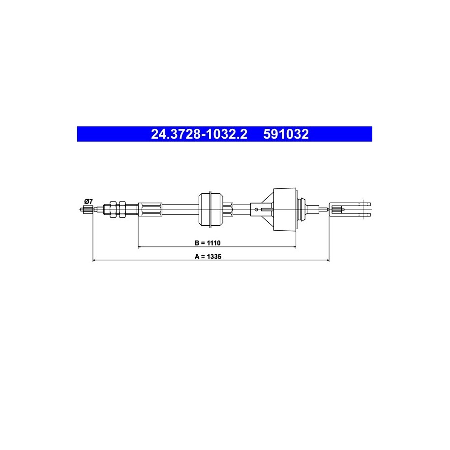 Clutch Cable ATE 24372810322 for RENAULT MASTER OE 6006000873
