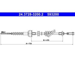 Clutch Cable ATE 24372832002 for KIA RIO OE 0K30A41150C