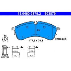Brake Pad Set ATE 13046038792 for VW CRAFTER GRAND OE 2N0698151A