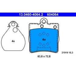 Brake Pad Set ATE 13046040642 for CHRYSLER MERCEDES OE 5139902AA