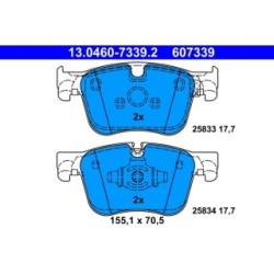 Brake Pad Set ATE 13046073392 for CITROEN DS VAUXHALL