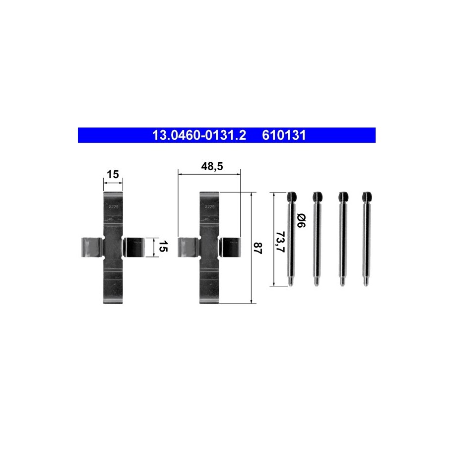 Brake Pad Accessory Kit ATE 13046001312 for MERCEDES 123