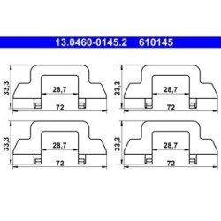 Brake Pad Accessory Kit ATE 13046001452 for CITROEN C2 C3
