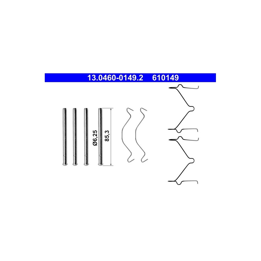 Brake Pad Accessory Kit ATE 13046001492 for KIA MAZDA