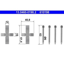 Brake Pad Accessory Kit ATE 13046001982 for VAUXHALL