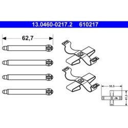 Brake Pad Accessory Kit ATE 13046002172 for VAUXHALL SAAB