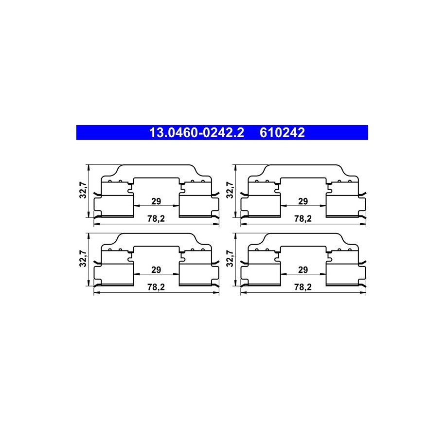 Brake Pad Accessory Kit ATE 13046002422 for RENAULT KANGOO