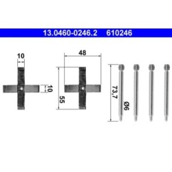 Brake Pad Accessory Kit ATE 13046002462 for VAUXHALL OMEGA