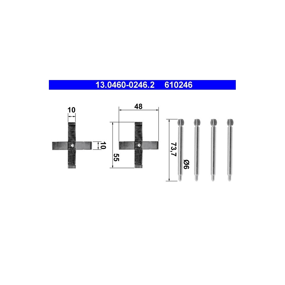 Brake Pad Accessory Kit ATE 13046002462 for VAUXHALL OMEGA