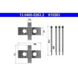 Brake Pad Accessory Kit ATE 13046002632 for MERCEDES SCLASS