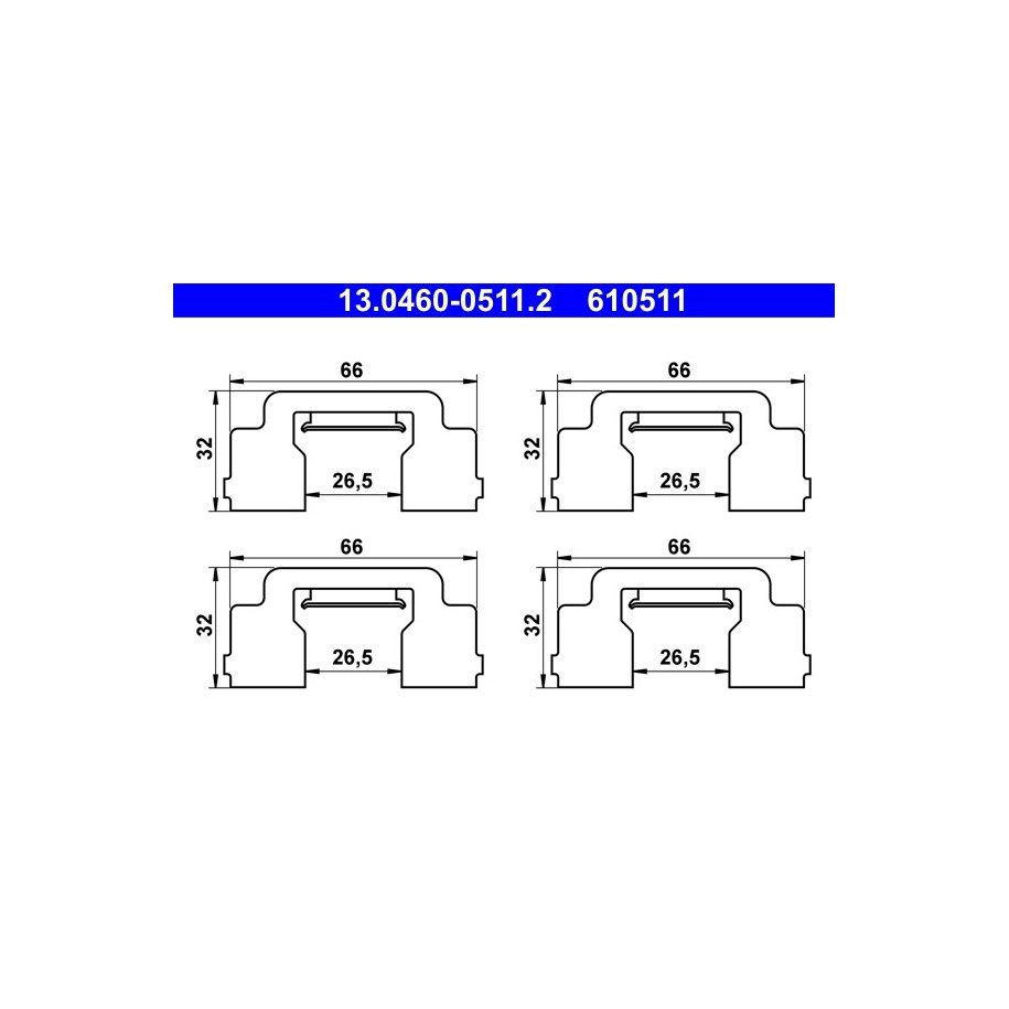Brake Pad Accessory Kit ATE 13046005112 for CITROEN C6