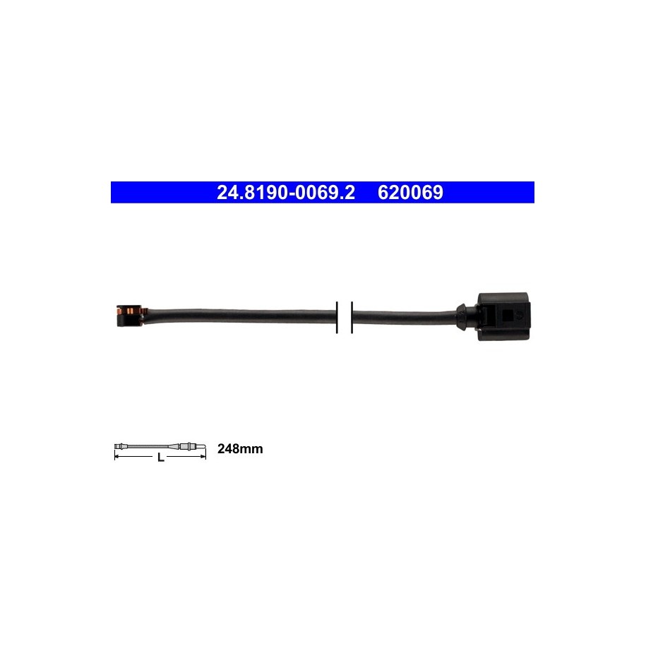 Brake Pad Sensor ATE 24819000692 for PORSCHE OE 99160916100
