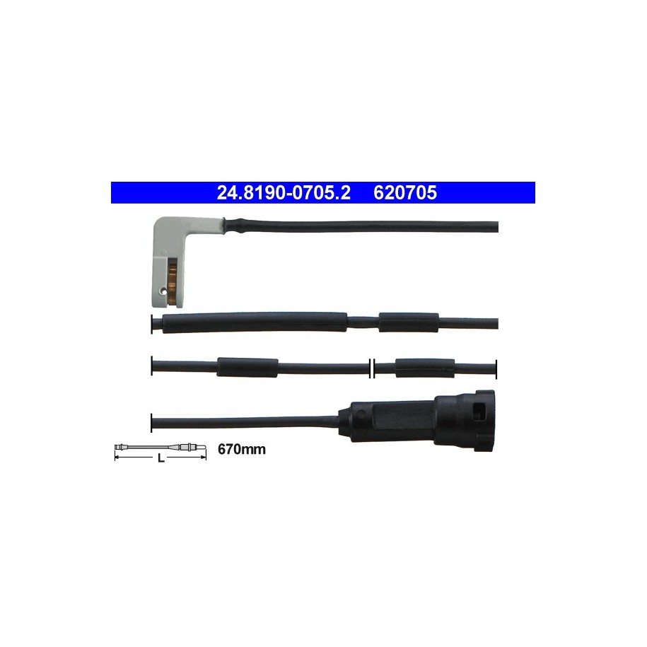 Brake Pad Sensor ATE 24819007052 for VAUXHALL OE 90335784