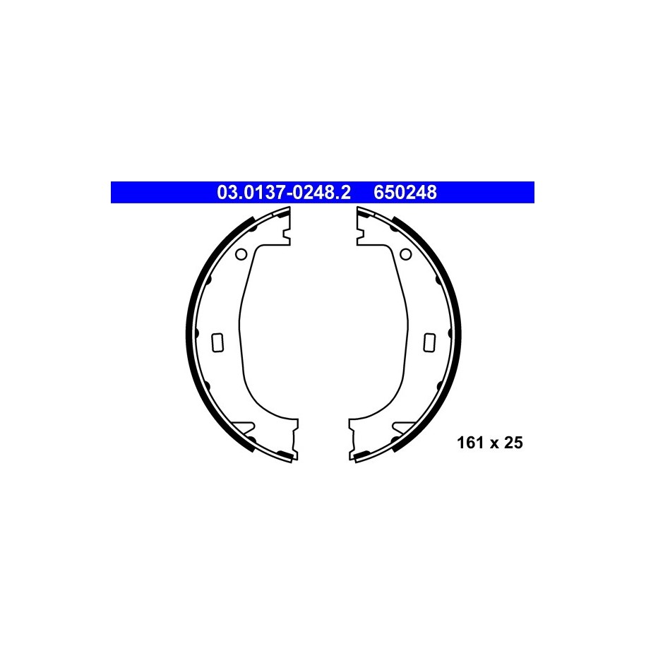 Handbrake Shoe Set ATE 03013702482 for BMW 3 Z1 Z3
