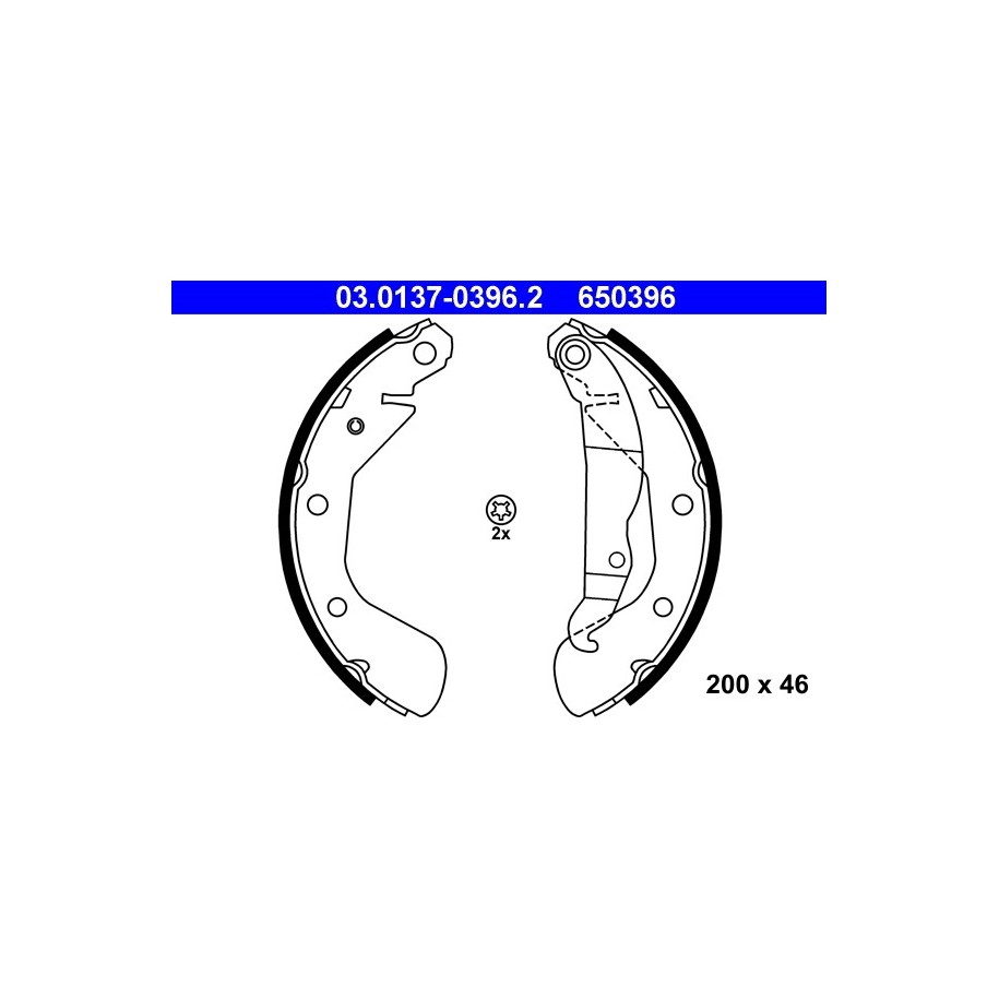 Brake Shoe Set ATE 03013703962 for VAUXHALL OE 1605042
