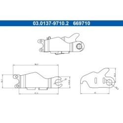 Handbrake Shoes Kit ATE 03013797102 for MERCEDES OE A2214200089
