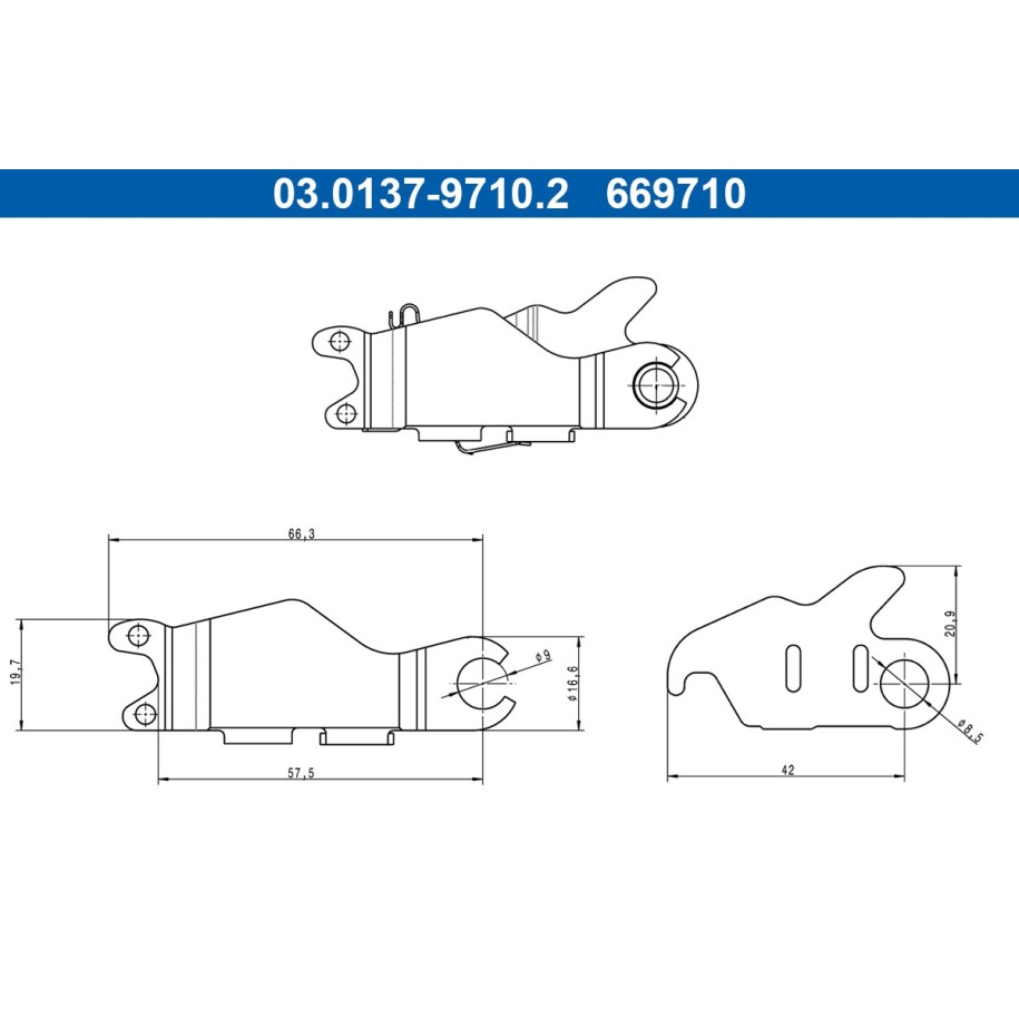 Handbrake Shoes Kit ATE 03013797102 for MERCEDES OE A2214200089