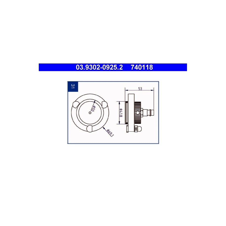 Brake Bleeder Adapter ATE 03930209252