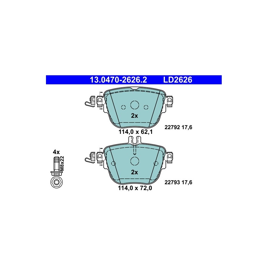 Brake Pad Set ATE 13047026262 for MERCEDES CLS ECLASS