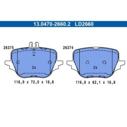 Brake Pad Set ATE 13047026602 for MERCEDES ECLASS GLC SCLASS
