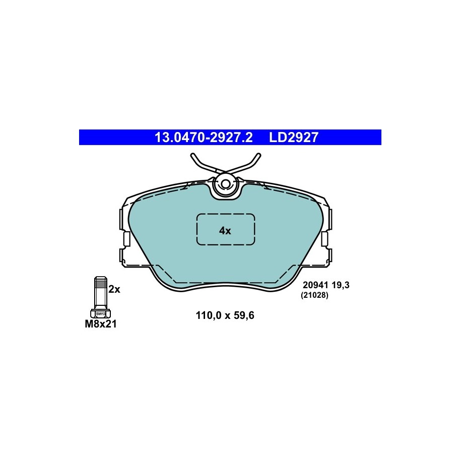 Brake Pad Set ATE 13047029272 for MERCEDES 124 190 ECLASS
