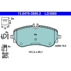 Brake Pad Set ATE 13047038802 for VW AMAROK CRAFTER GRAND