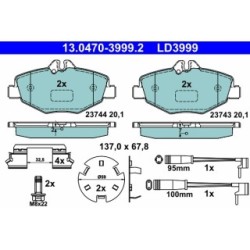 Brake Pad Set ATE 13047039992 for MERCEDES ECLASS OE 0044207920