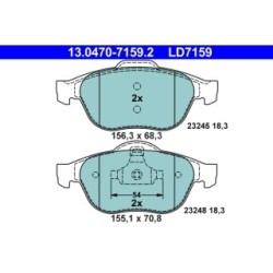 Brake Pad Set ATE 13047071592 for RENAULT ESPACE LAGUNA VEL