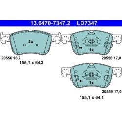 Brake Pad Set ATE 13047073472 for FORD FOCUS KUGA PUMA