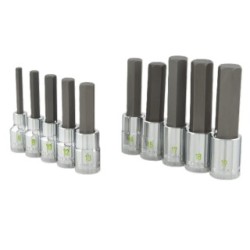 10PC 1/2DR METRIC HEX SOCKET SET