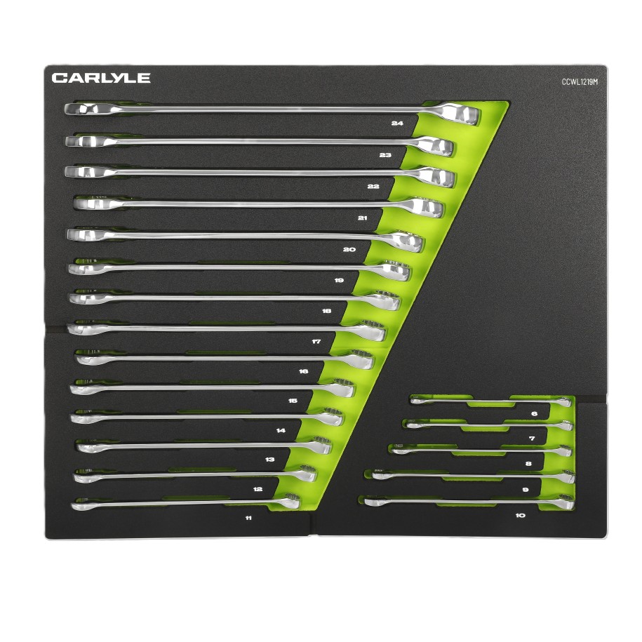 19 PC Metric 12 PT Long Combination Wrench Set