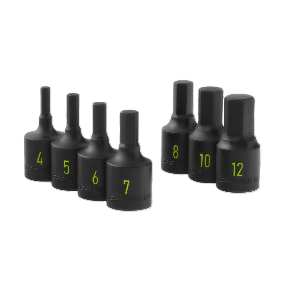 7pc 3/8 Drive Hex impact socket set 4mm to 12mm