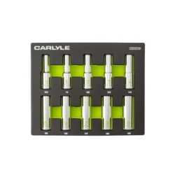 10 PC 1/2in Drive Metric Chrome Deep Socket Set