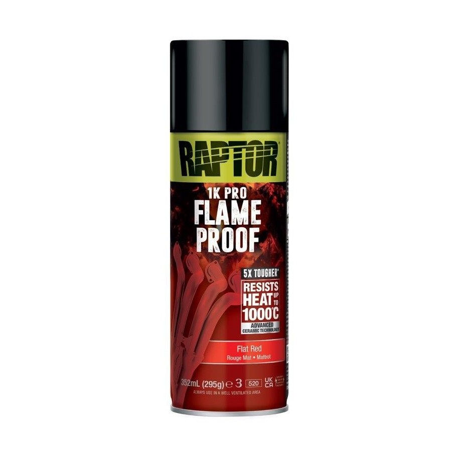 Raptor Flameproof Flat Red Aerosol 400ml