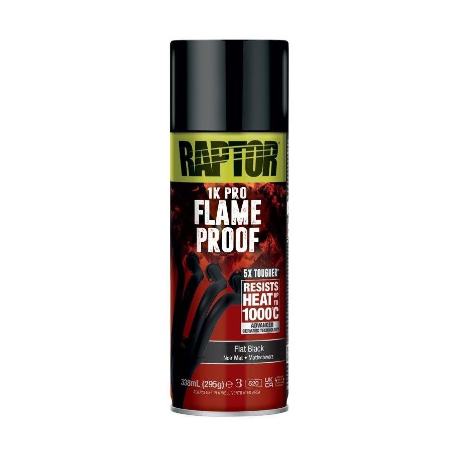 Raptor Flameproof Flat Black Aerosol 400ml