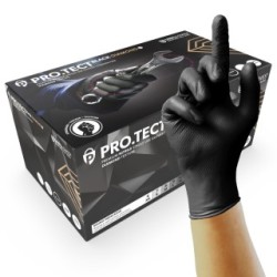 Unicare Black Heavy Duty Diamond Grip Nitrile Gloves - Medium
