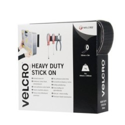 VELCRO Brand Heavy Duty Stick On Tape - 50mm x 5m Black