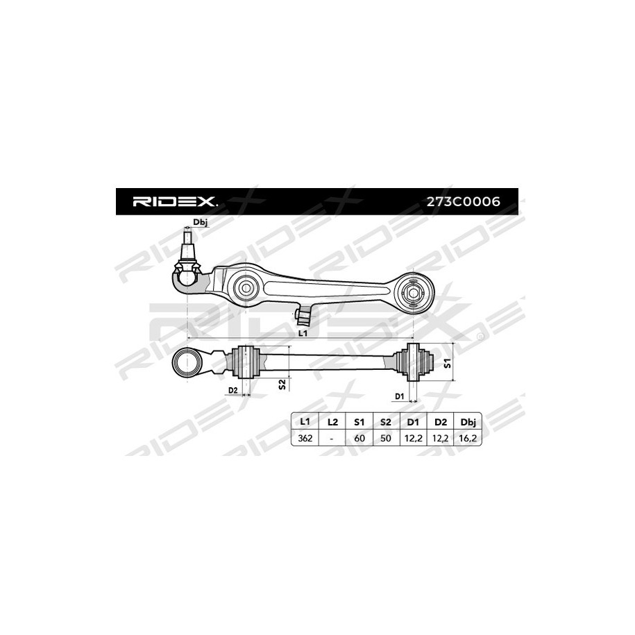 Control Trailing Arm - RIDEX 273C0006