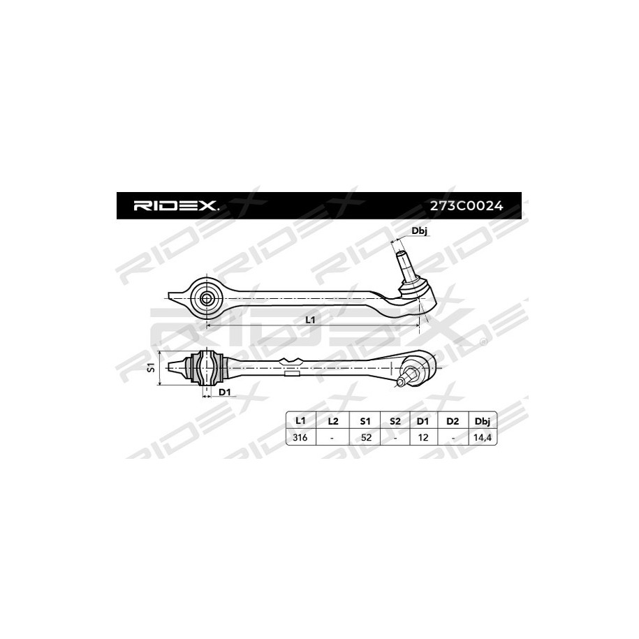 Control Trailing Arm - RIDEX 273C0024