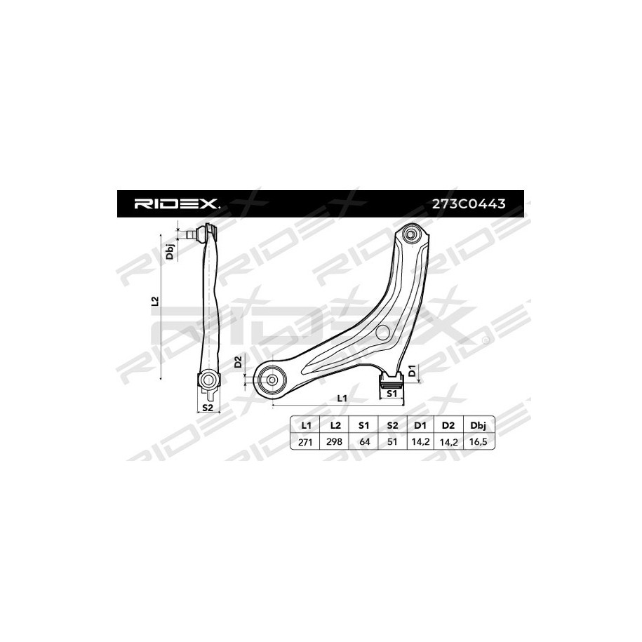 Control Trailing Arm - RIDEX 273C0443