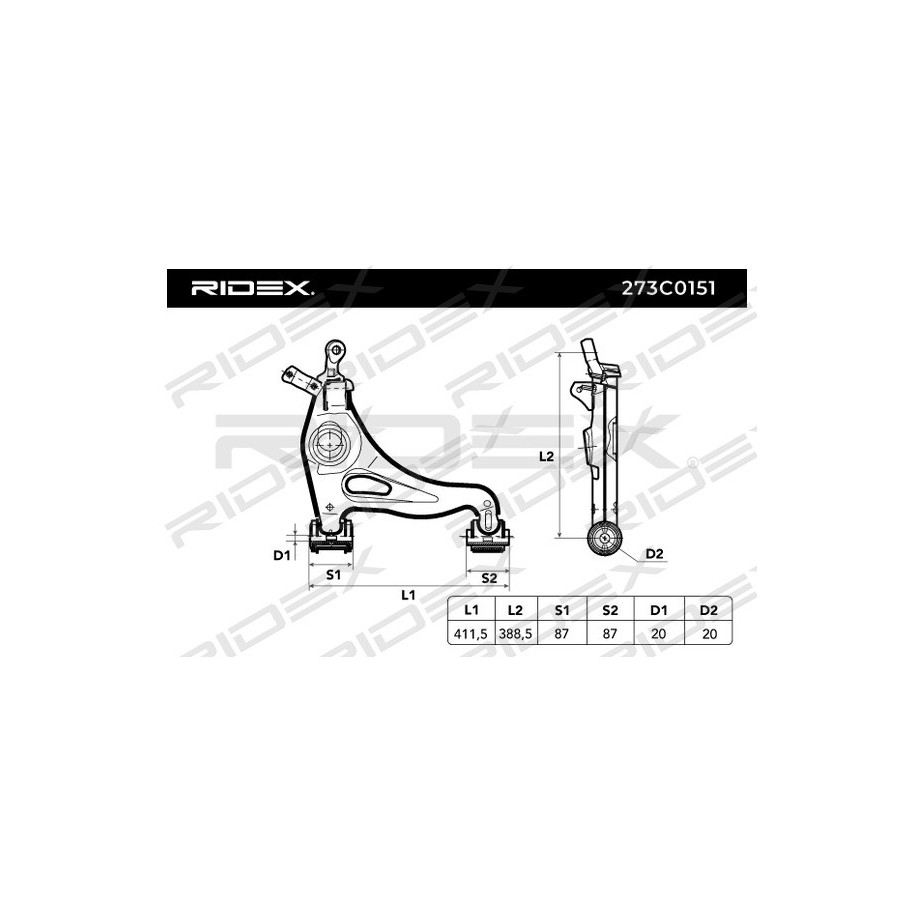 Control Trailing Arm - RIDEX 273C0151