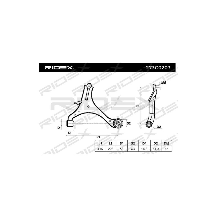 Control Trailing Arm - RIDEX 273C0203