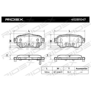 Brake Pad Set - RIDEX 402B1047