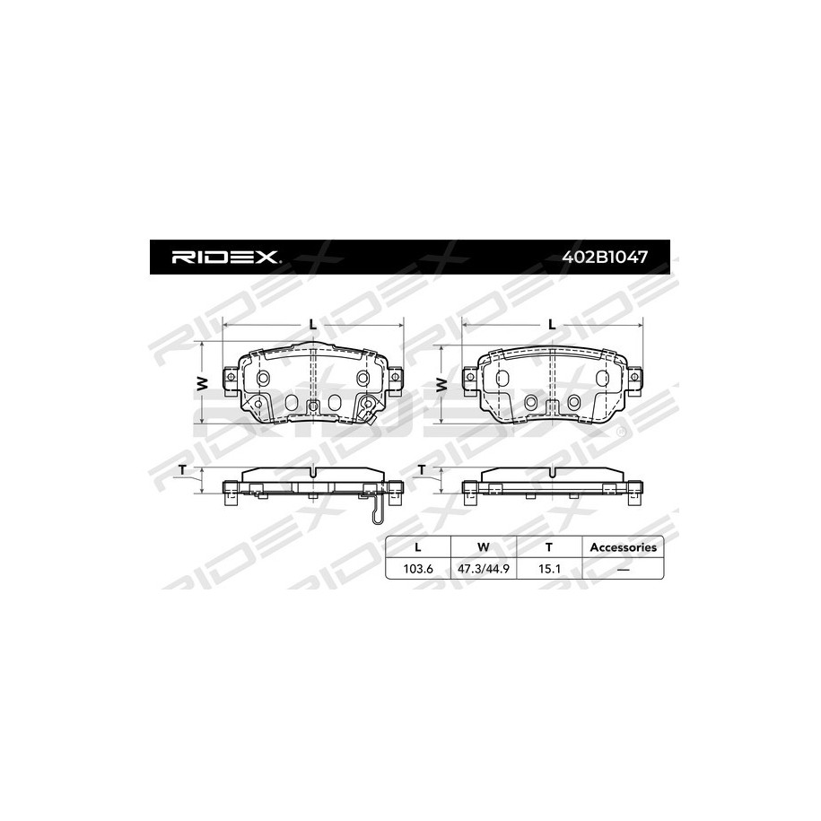 Brake Pad Set - RIDEX 402B1047