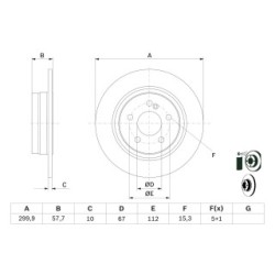 Brake Disc BOSCH 0986479410 for MERCEDES C-CLASS E-CLASS