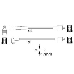 Ignition Cable Kit BOSCH 0986357137 for RENAULT 4 6