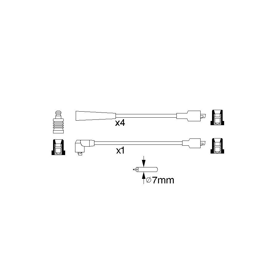 Ignition Cable Kit BOSCH 0986357137 for RENAULT 4 6