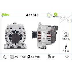 Alternator VALEO 437545 for MERCEDES A-CLASS B-CLASS C-CLASS